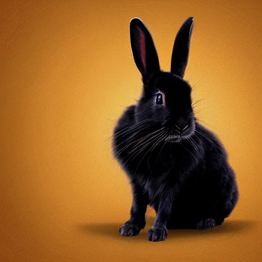 Image similar to cute black rabbit portrait, colorful background, fantasy art, concept, art, computer art, high detail, 4 k