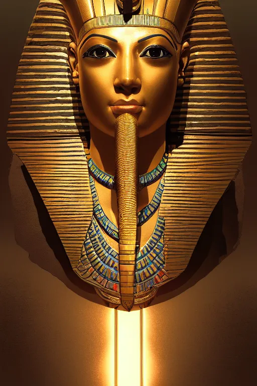 Image similar to egyptian god, portrait, powerfull, intricate, elegant, volumetric lighting, digital painting, highly detailed, artstation, sharp focus, illustration, ruan jia
