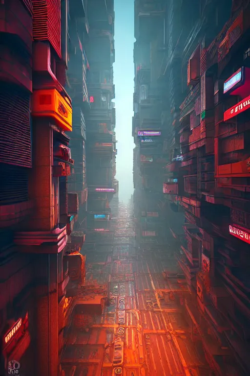 Image similar to high quality 3 d render cyberpunk mumbai!, kalighat hanuman!! head highly detailed, cinematic smooth unreal engine, lee madgwick, hard morning light, long shot, low angle, uhd 8 k, sharp focus