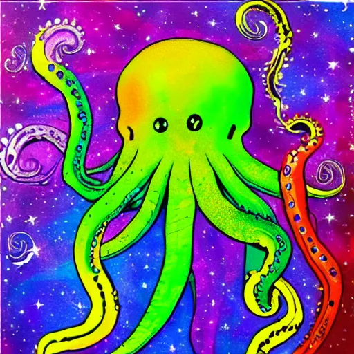 Image similar to rainbow cosmic octopus