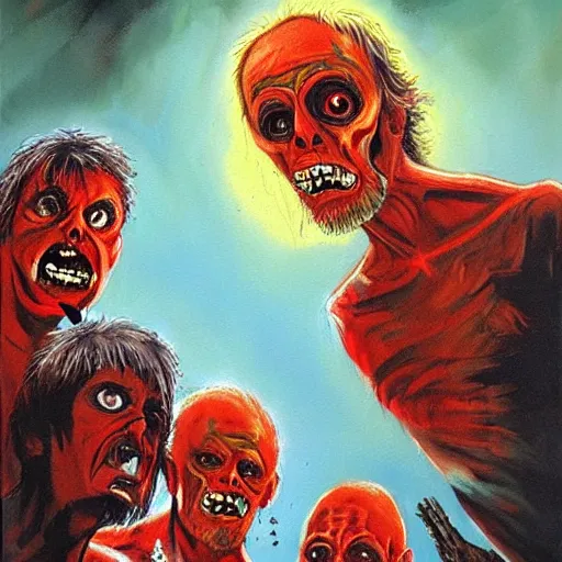 Image similar to a basil gogos painting of dawn of the dead