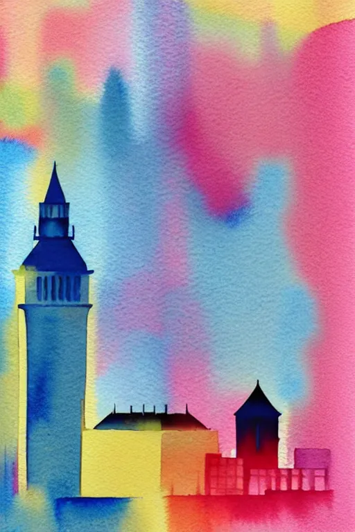 Image similar to minimalist watercolor art of lissabon, illustration, vector art