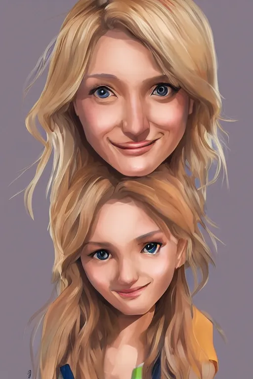 Image similar to super super super cute cameron diaz, shin min jeong, trending on artstation