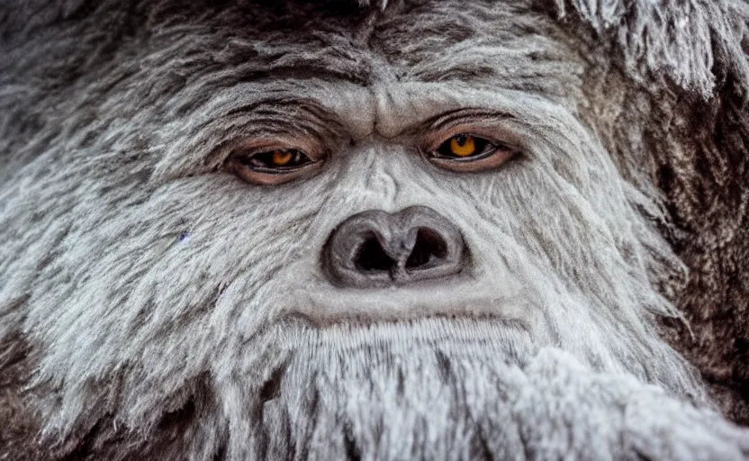 Image similar to hyperrealistic photograph of a yeti