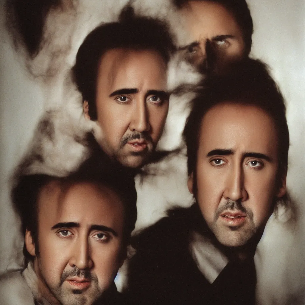 Prompt: nicolas cage headshot 1 9 9 9 photograph straight on