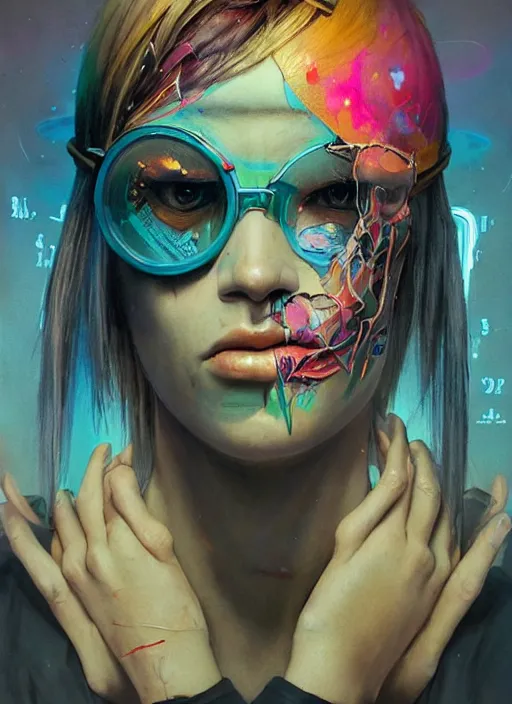 Prompt: beautiful portrait of lofi cyberpunk ditto, by Tristan Eaton, Stanley Artgermm, Tom Bagshaw, Greg Rutkowski, Carne Griffiths. trending on DeviantArt, face enhance, hyper detailed, trending on Artstation, 8k, masterpiece, graffiti paint, fine detail, full of color, intricate detail, golden ratio illustration