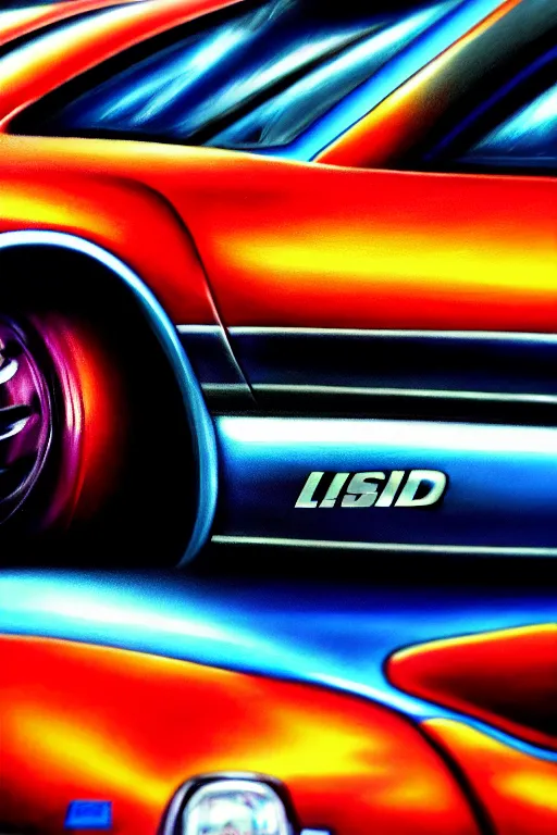 Image similar to realistic detailed image of a jdm car. depth perception, depth of field, action horror by lisa frank, bernard dumaine, ayami, realistic, detailed, highly detailed, hyper detailed, high definition, extremely detailed oil painting, beautiful composition, trending on artstation, award - winning photograph, masterpiece, intricate, portrait, 8 k highly professionally detailed, hdr, cgsociety