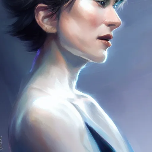 Prompt: portrait of 2 5 year old nana visitor as a computer programmer, white lighting, digital art by ruan jia and mandy jurgens and artgerm, highly detailed, trending on artstation, award winning,