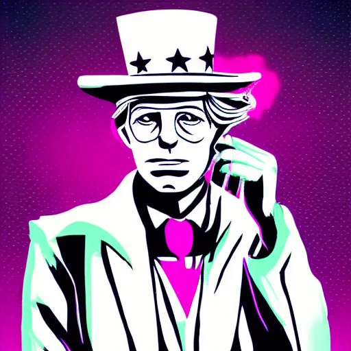 Prompt: uncle sam, dreamy, vapor wave, kavinsky,