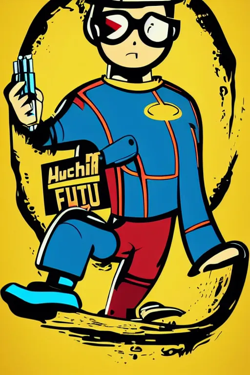 Image similar to fallout 7 6 retro futurist illustration art by butcher billy, sticker, colorful, illustration, highly detailed, simple, smooth and clean vector curves, no jagged lines, vector art, smooth andy warhol style