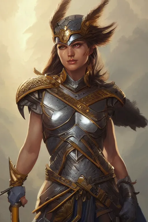 Image similar to amazon valkyrie athena, d & d, fantasy, portrait, highly detailed, headshot, digital painting, trending on artstation, concept art, sharp focus, illustration, art by artgerm and greg rutkowski and magali villeneuve