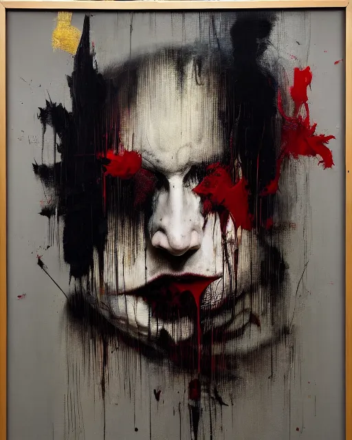 Prompt: the embodiment of mystery, a brutalist designed, gothic, rich deep colours, broad brush strokes, painted by francis bacon, adrian ghenie, nicola samori, james jean and petra cortright, part by gerhard richter, part by takato yamamoto. 8 k masterpiece.