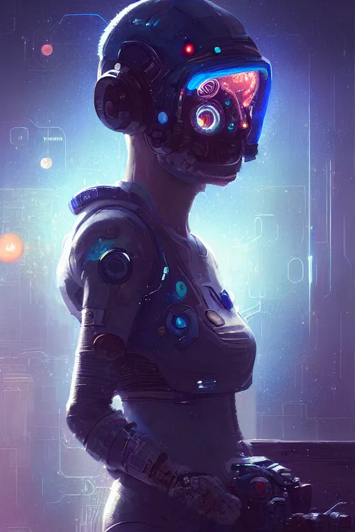 Image similar to a beautiful portrait of a cyberpunk pigglet, blue space with stars and planets in the background by greg rutkowski and wlop, digital art, highly detailed, fine detail, intricate, ornate, complex