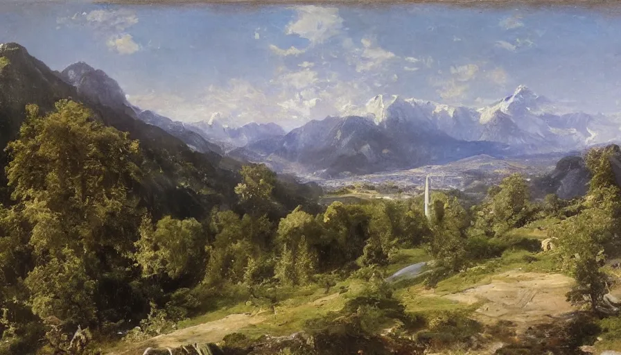 Image similar to a beautiful hill valley by eugene von guerard, ivan shishkin, john singer sargent