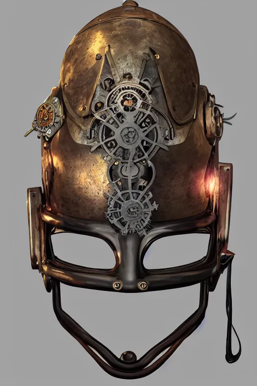 Image similar to steampunk helmet fantasy art mask robot ninja stylized digital illustration sharp focus, elegant intricate digital painting artstation concept art global illumination ray tracing advanced technology chaykin howard and campionpascale and cooke darwyn and davis jack