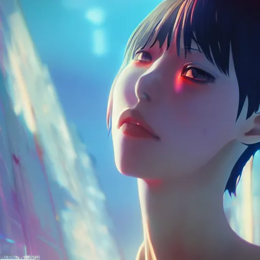 Image similar to photorealistic dramatic liquids anime people render, colorful, atmosphere cinematic, by wlop, by ilyu kuvshinov, by makoto shinkai, shadows, artstation, super detailed, unreal engine 5, octane render, vfx, houdini, 8 k, super realistic