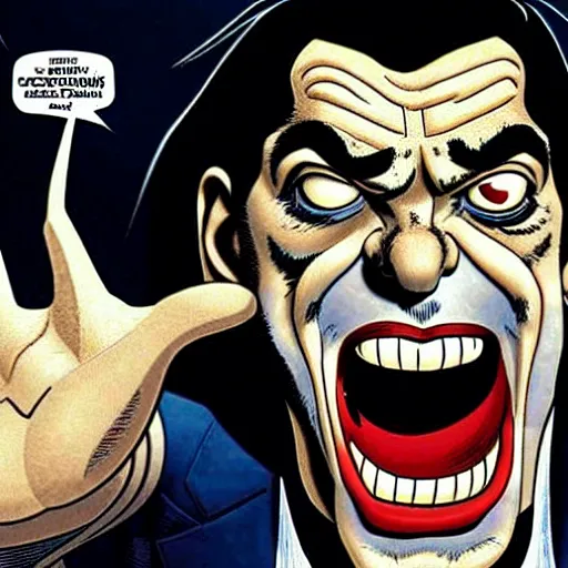 Image similar to mr bean as lobo. dc comics coverart, comicbook, comic panel