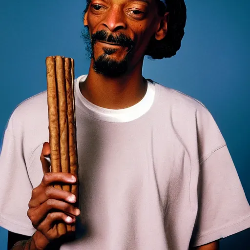 Image similar to Snoop Dogg holding a hemp cigar for a 1990s sitcom tv show, Studio Photograph, portrait, C 12.0