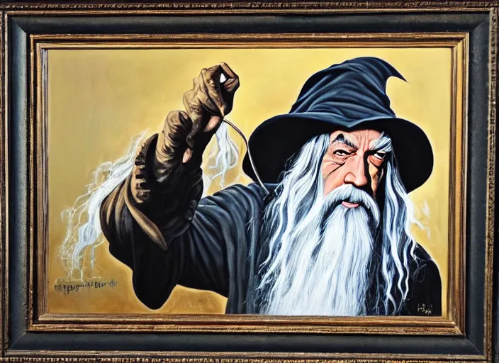 Image similar to Painting of Gandalf the Black