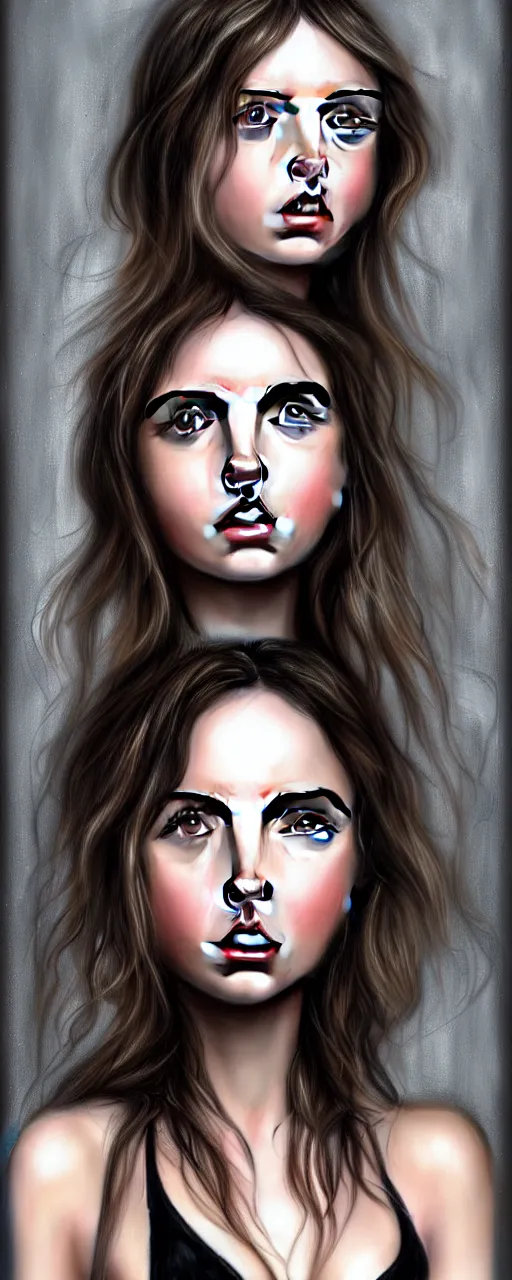 Image similar to ana de armas by hr giger full color trending on art station