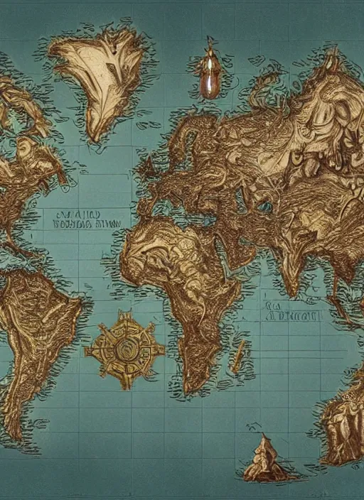 Prompt: world map _ by _ filipe _ pagliuso _ and _ justin _ gerard _ symmetric _ fantasy _ highly _ detailed _ realistic _ intricate _ port