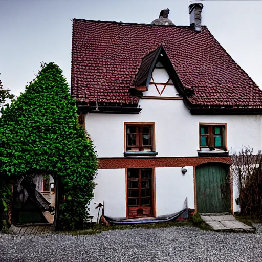 Prompt: A house in a Polish village, photography