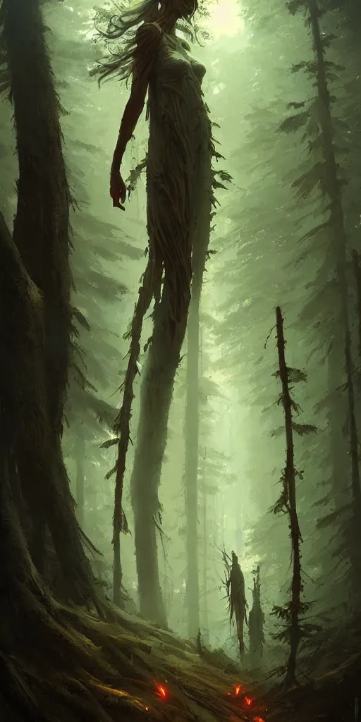 Image similar to Spirit of forest, by Greg Rutkowski