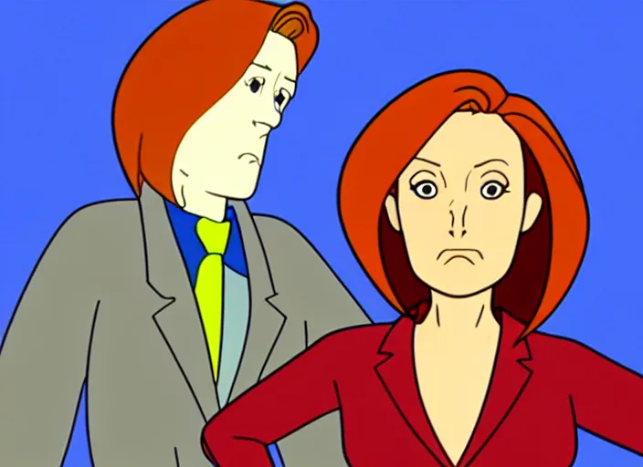 Image similar to an animation cel of dana scully, in the style of netflix animation