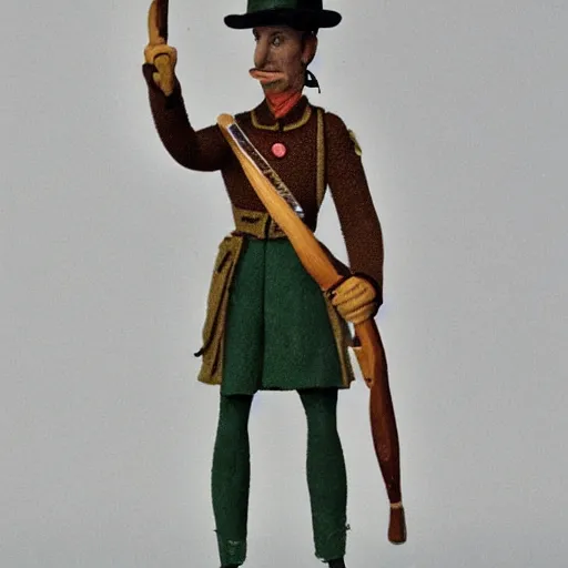 Image similar to Claymation figure of a colonial british hunter