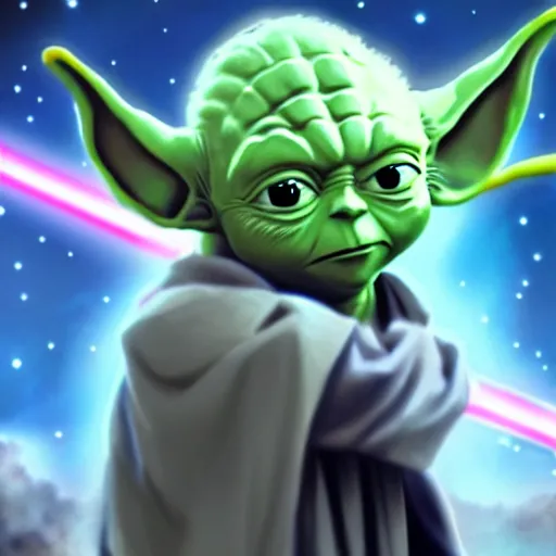 Image similar to Yoda portrait as an anime character from Dragon Ball Z. Beautiful. 4K.