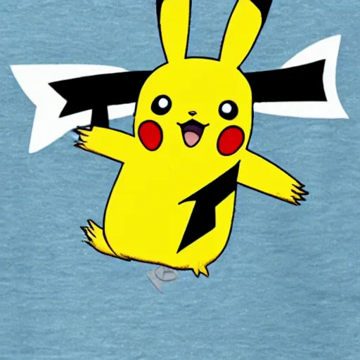 Prompt: pikachu like a fish