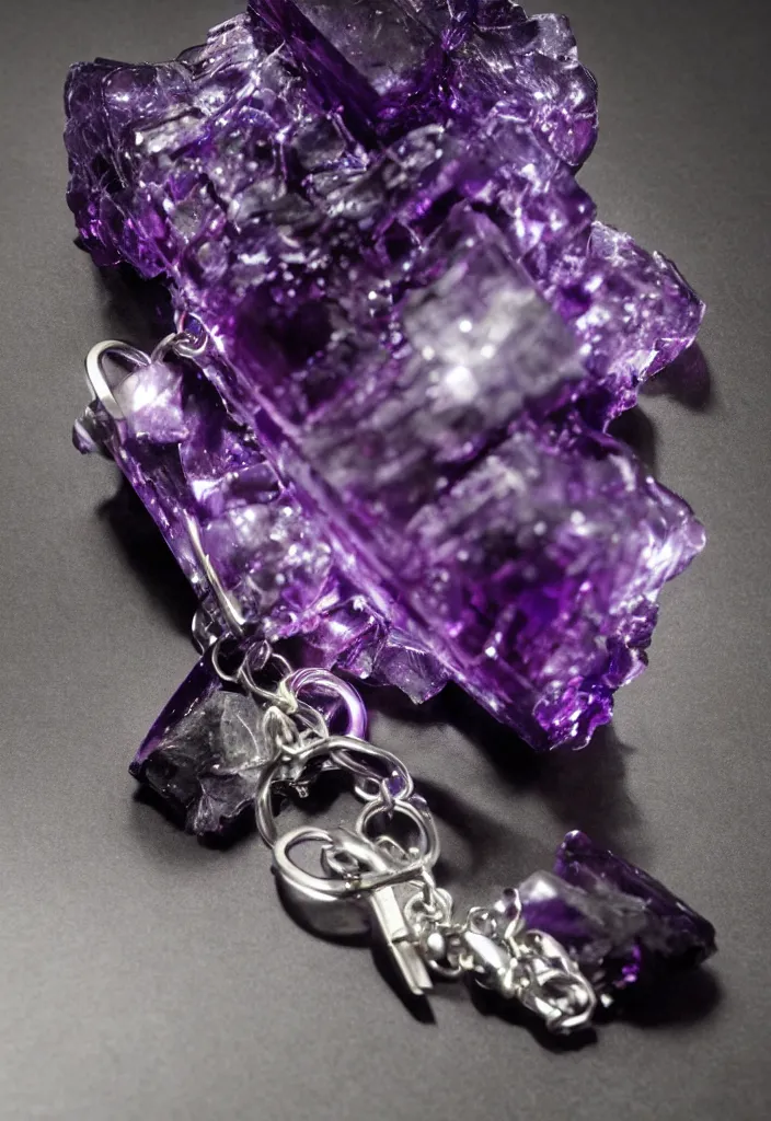 Image similar to a deep purple crystal bear keychain by greg rutkowski, sung choi, mitchell mohrhauser, maciej kuciara, johnson ting, maxim verehin, peter konig, 8 k photorealistic, cinematic lighting, hd, high details, dramatic, atmosphereric, trending on artstation