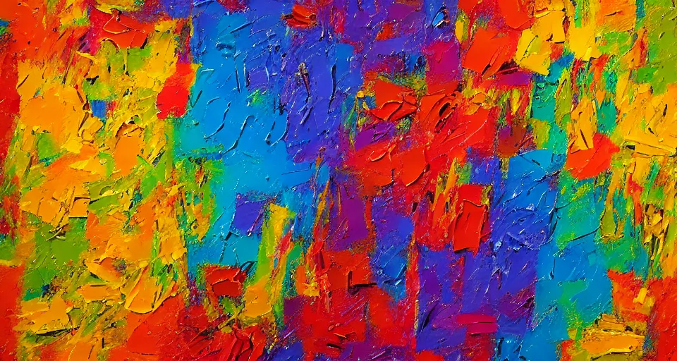 Prompt: Colourful Abstract Impasto Painting