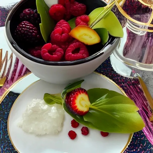 Image similar to an exotic luxurious meal of berries