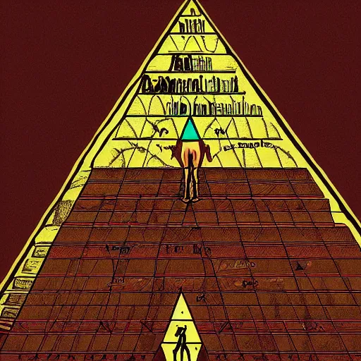 Image similar to i am a pyramid man falling through the earth and my body is controlled elsewhere, dxm, dissociation, photorealistic, hyperdetailed, hyperrealism, portrait