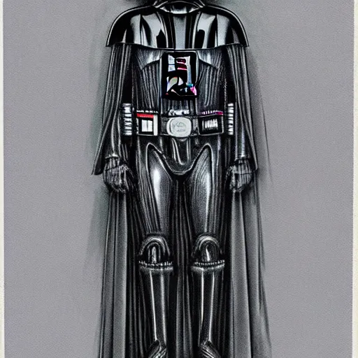 Prompt: darth vader, concept art by h r giger