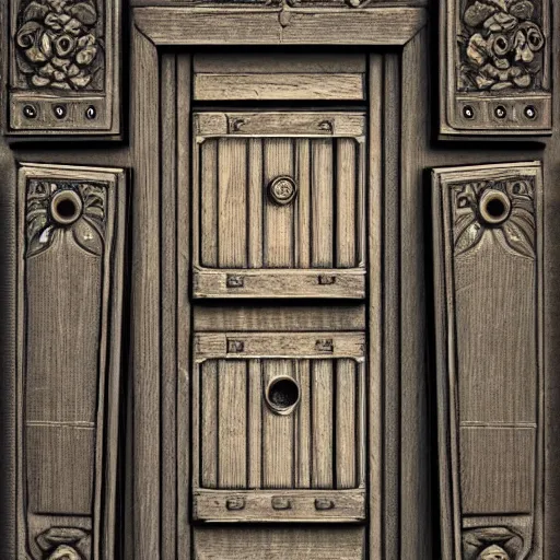 Image similar to one hundred doors with latches, trending on artstation, highly detailed, intricate, sharp focus, digital art, 8 k