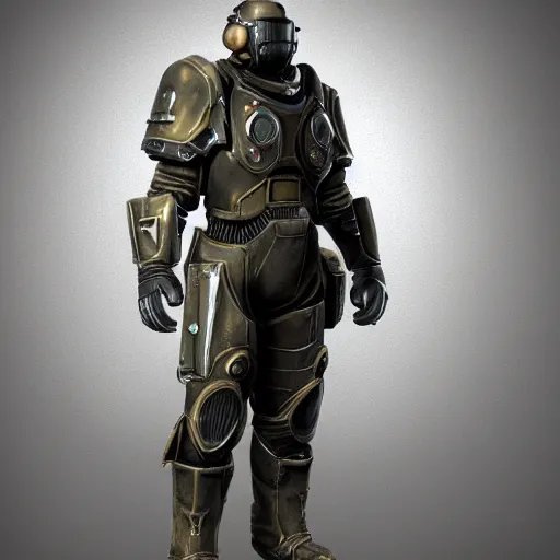 Image similar to fallout concept art armor render ultra unreal engine 5