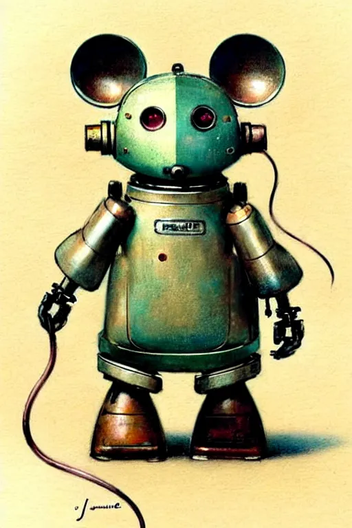 Prompt: (((((1950s retro robot mouse. muted colors.))))) by Jean-Baptiste Monge !!!!!!!!!!!!!!!!!!!!!!!!!!!!!!