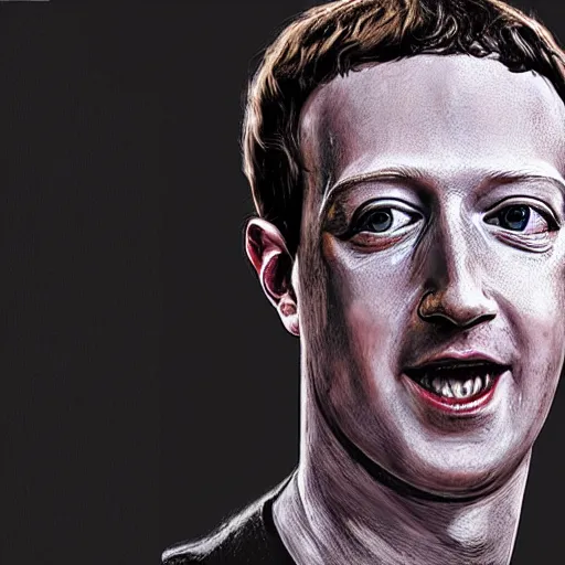 Image similar to mark zuckerberg from a nightmare, evil, demonic, gothic horror portrait, high detail, hyperreal