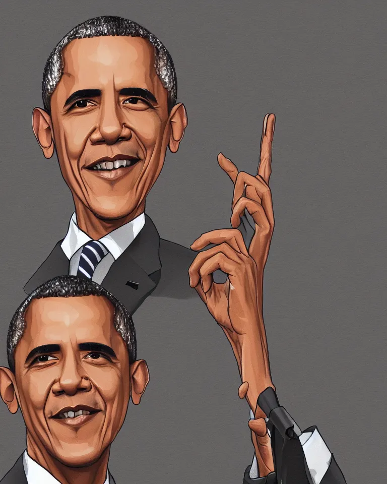 Image similar to barack obama, valorant art style