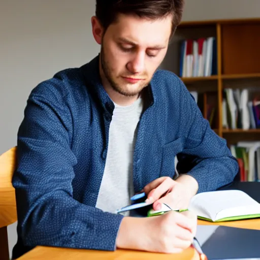 Image similar to photo of man doing homework