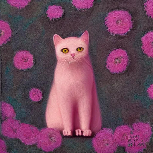 Prompt: a pink cat