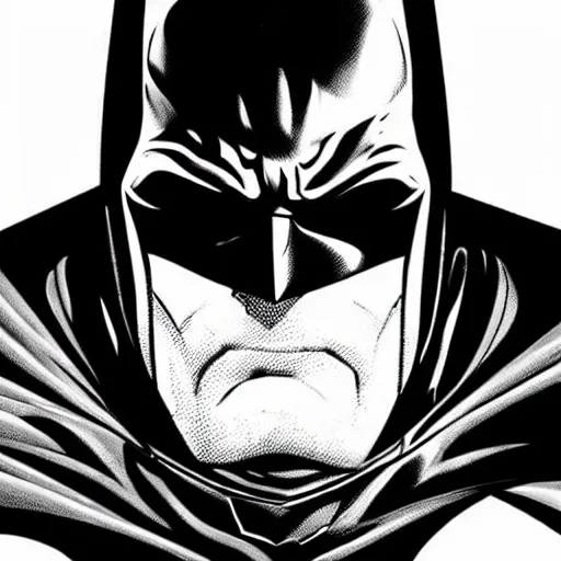 Image similar to batman detailed portrait by frank miller