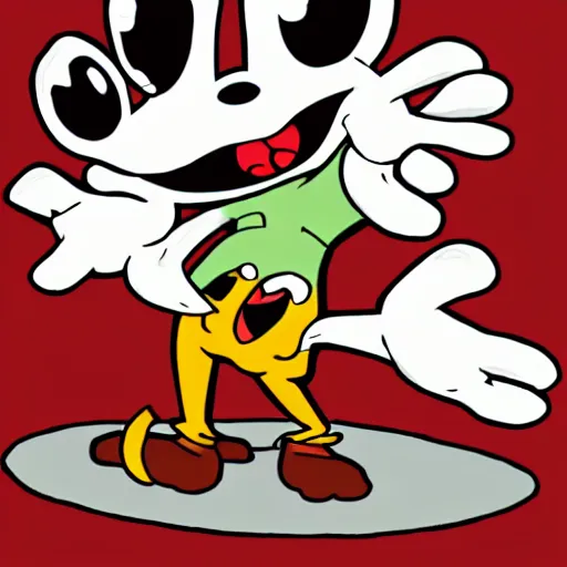 Image similar to a mouse in the style of cuphead