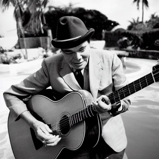 Image similar to black and white photo tom jobim in a pool with vinicius de moraes