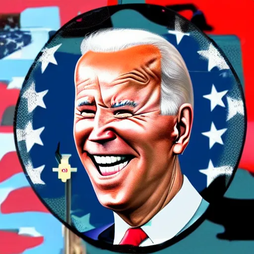 Prompt: extreme silly face championship joe biden stoned bloodshot squinty winning entry, face pulling world tournament 2 0 1 9. funny and grotesque face pulling competition. ridiculous caricature, competition highlights