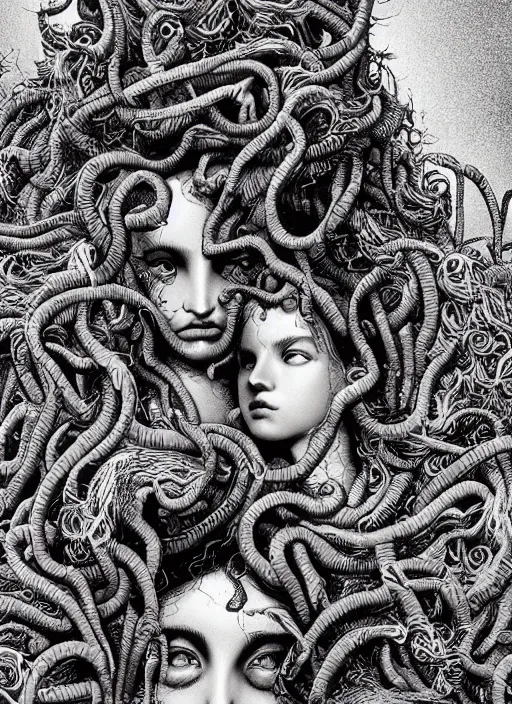 Prompt: Medusa goddess painting by Dan Hillier, trending on artstation, artstationHD, artstationHQ, 4k, 8k