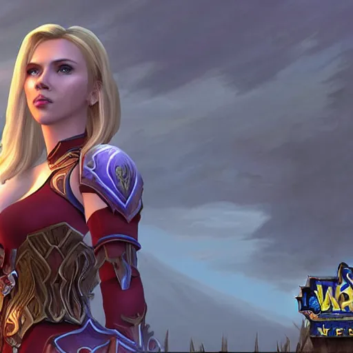 Prompt: Screenshot of scarlett johansson in World of Warcraft n- 4