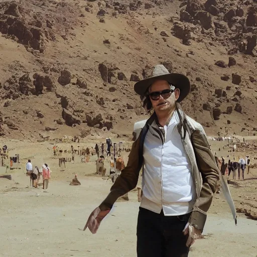 Prompt: johnny depp visiting the Teide in Tenerife